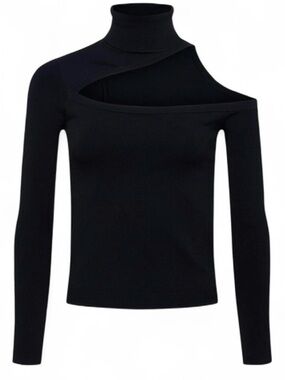 NWT L'AGENCE 'Azia' Black Cutout
Knit Turtleneck Long Sleeve Top Size XL